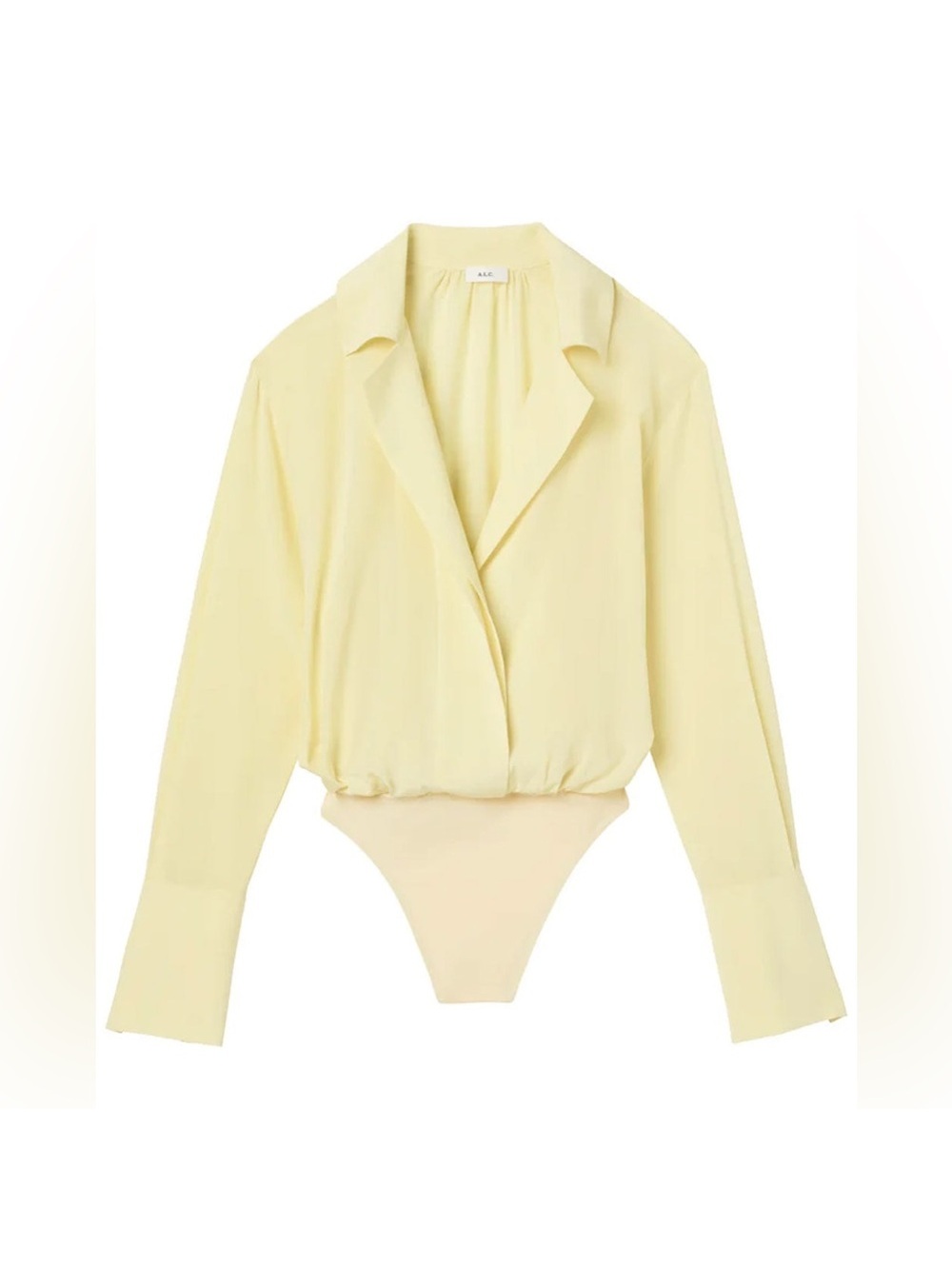 Alc Diana Silk Bodysuit, Canary Yellow Size L New W/Tag Retail $425